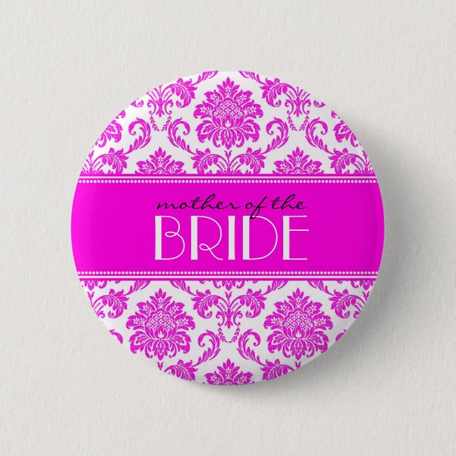 Mutter des Braut-Damast-Knopfes im Pink Button (Vorderseite)