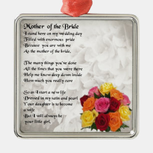 Mutter des Braut-Gedichtes - Blumen Silbernes Ornament