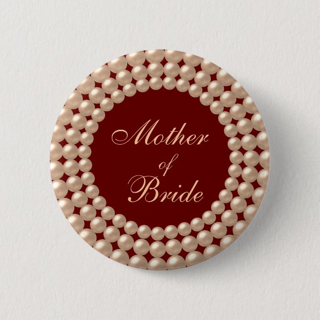 Mutter des Braut-Perle Jeweled Knopfes Button (Vorderseite)