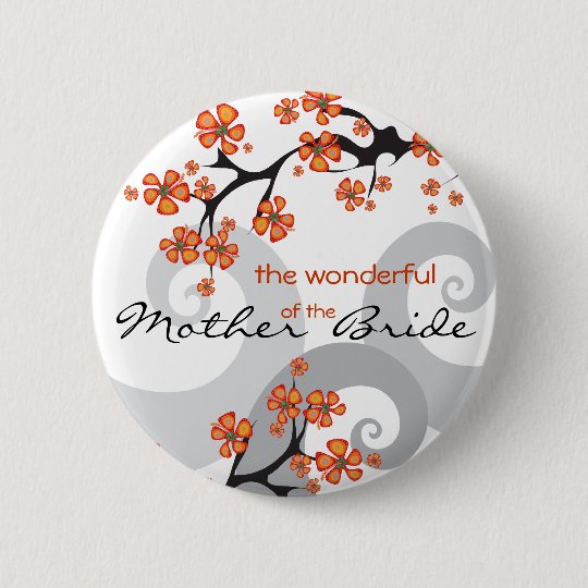 MUTTER des BRAUT tropischen Runder Button 5,7 Cm