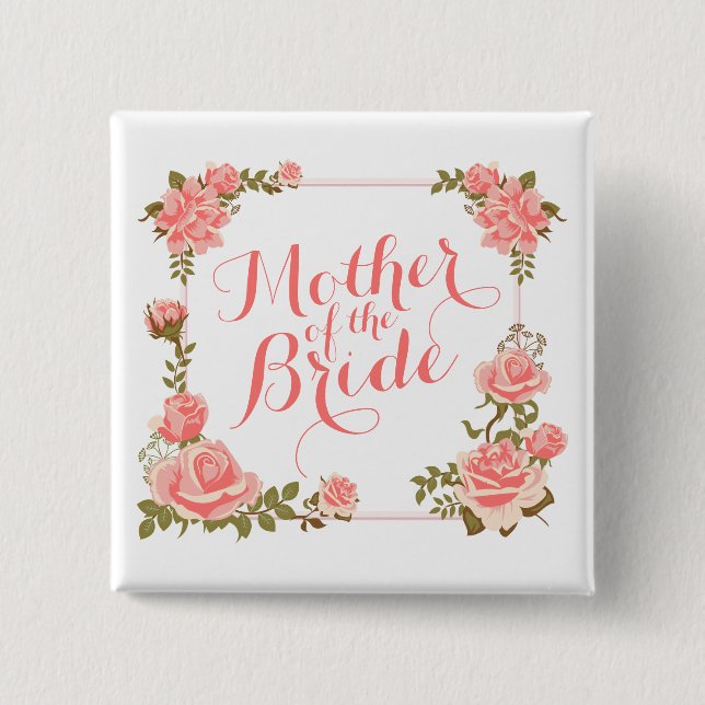 Mutter des Brauteleganten Wreath-Button-Knopfes Button (Vorderseite)