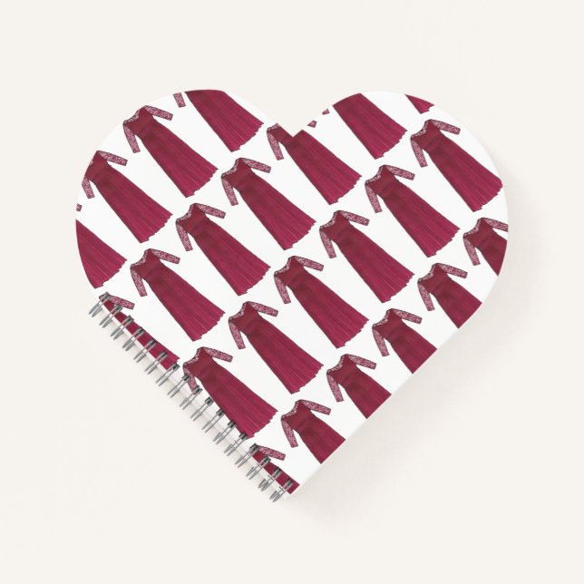 Mutter des Brautgroßräuchchens Maroon Wedding Gown Notizbuch (Vorderseite)