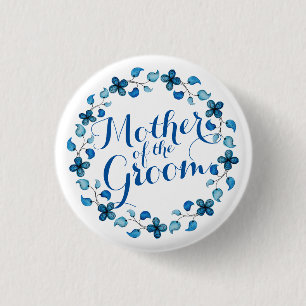 Mutter des Bräutigam-blauen Button