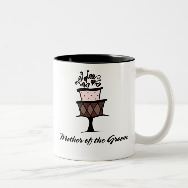 Mutter des Bräutigam-Kuchens Zweifarbige Tasse (Rechts)
