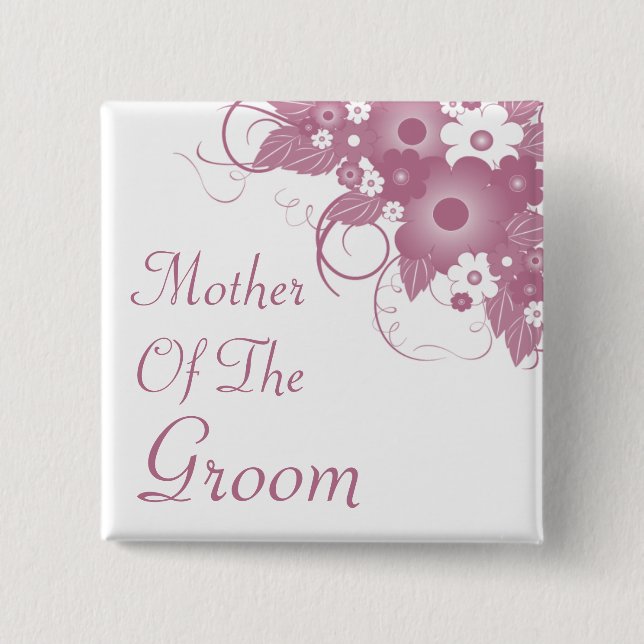 Mutter des Bräutigam-malvenfarbenen Button (Vorderseite)