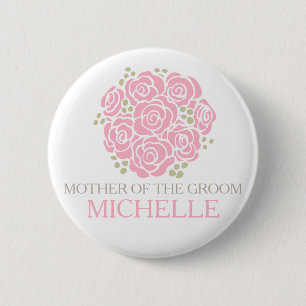 Mutter des Bräutigamrosa Button