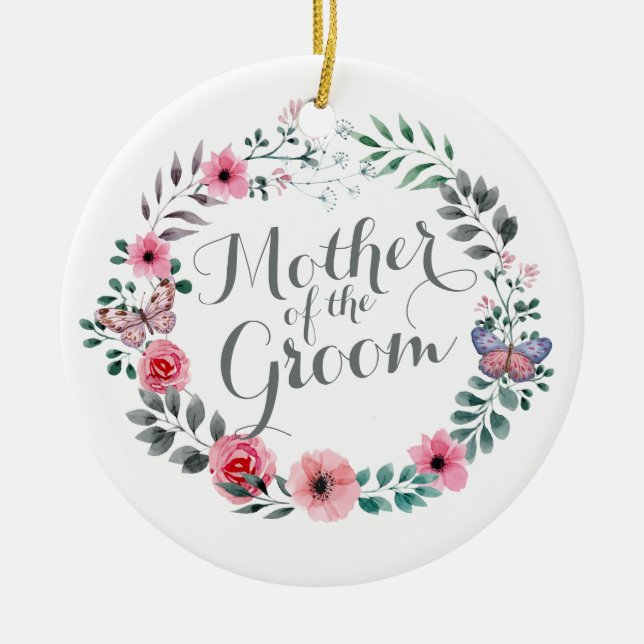 Mutter des Bräutigams elegantes Wedding Keramikornament (Vorne)