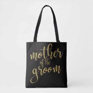 Mutter des Bräutigams Gold Glitter Kalligrafie Tot Tasche