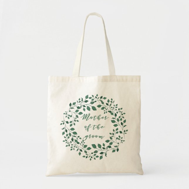 Mutter des Bräutigams | Grüne Blätter Tote Tasche (Vorne)