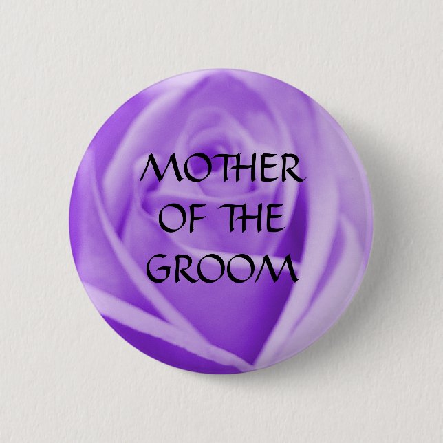 Mutter des BRÄUTIGAMS - Lavendel-Rosenknopf Button (Vorderseite)