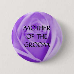 Mutter des BRÄUTIGAMS - Lavendel-Rosenknopf Button