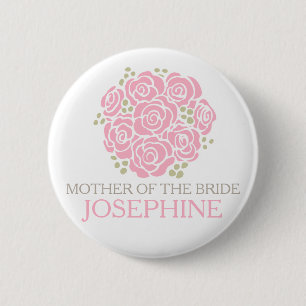 Mutter des Brautrosa Posyhochzeits-Buttonknopfes Button