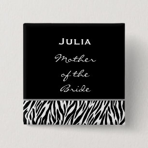 Mutter des BrautSchwarz-weißen Zebra-individuellen Button
