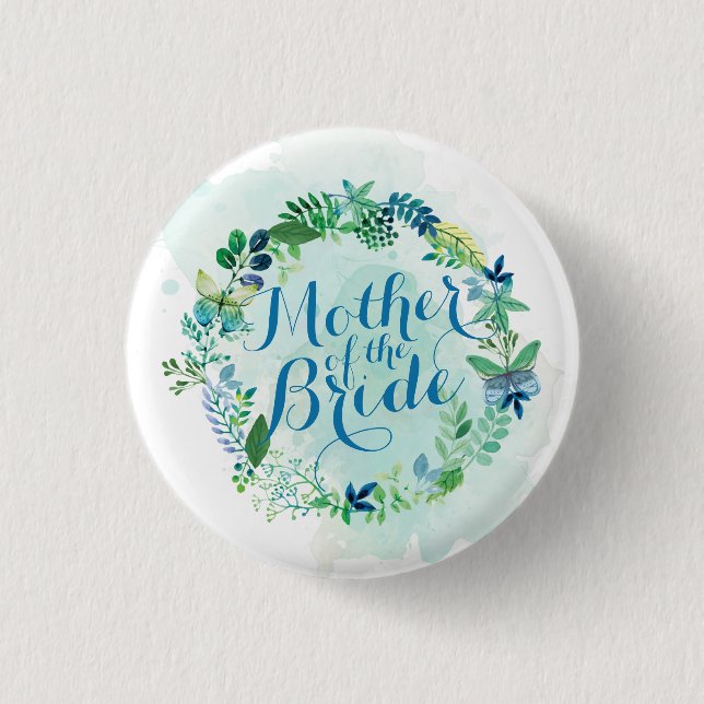 Mutter des Brautwatercolor-Button-Knopfes Button (Vorderseite)