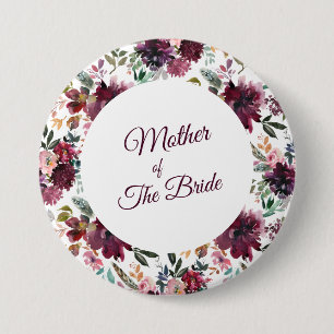Mutter des Bride Burgundy Garden Blumenmuster Button