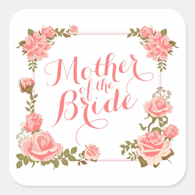 Mutter des Bride Elegant Wreath Sticker Siegel (Vorderseite)