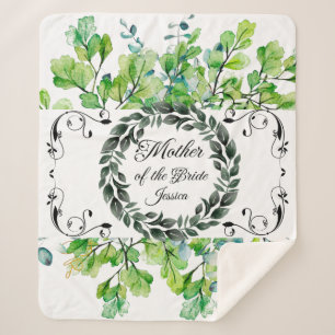 Mutter des Bride Watercolor Foliage Viktorianisch Sherpadecke