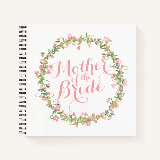 Mutter des Bride Watercolor Wedding Gästebuches Notizbuch (Vorderseite)