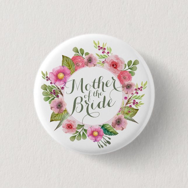 Mutter des Buttons "Bride Elegant Wreath" (Vorderseite)