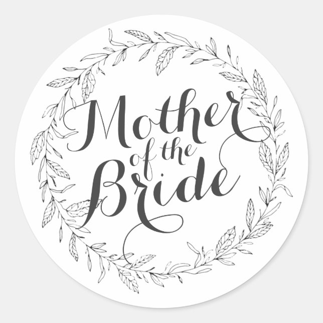 Mutter des einfachen Blumenstickers Runder Aufkleber (Vorderseite)