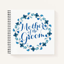 Mutter des Groom Blue Floral Wedding Notebook Notizbuch