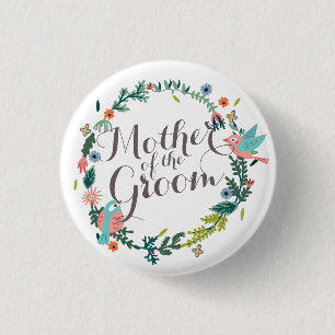 Mutter des Groom-Blumenkranzes Hochzeitsschaltfläc Button