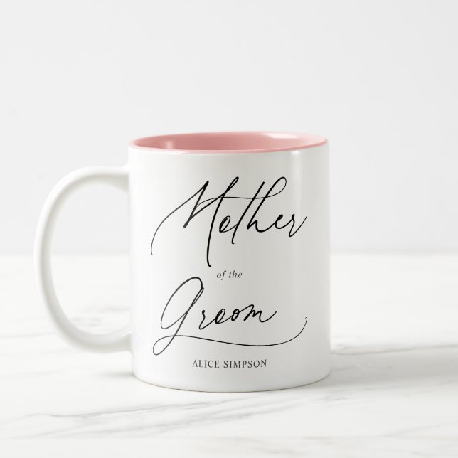 Mutter des Groom-Chic-Skripts Zweifarbige Tasse (Links)