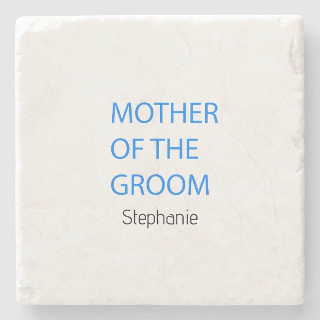 Mutter des Groom Hochzeitsgeschenke Gefallen Blue  Steinuntersetzer (Vorderseite)