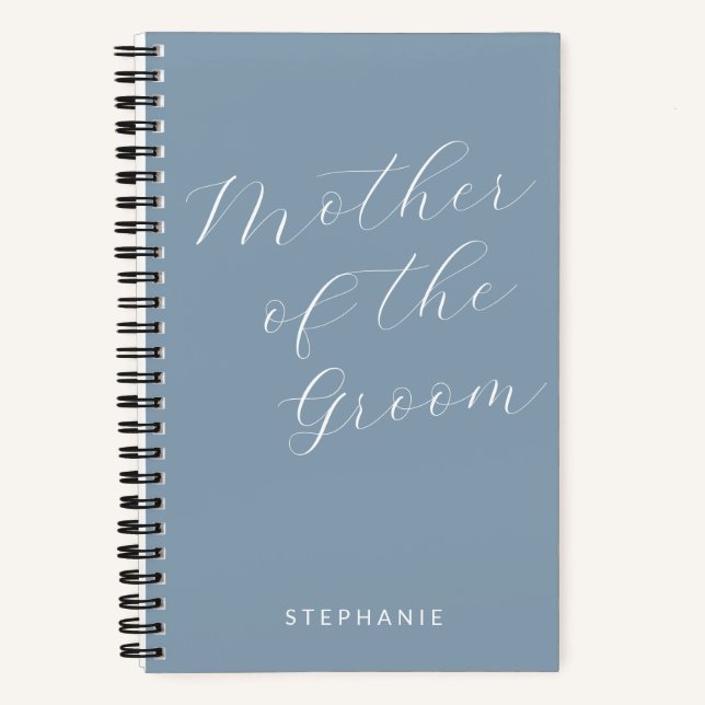 Mutter des Groom Minimalistisch Personalisiert Blu Notizbuch (Vorderseite)