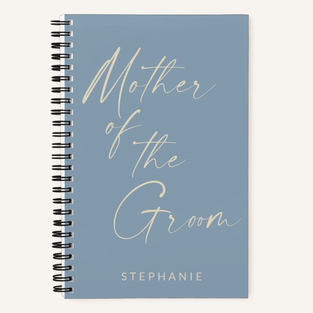 Mutter des Groom Minimalistisch Personalisiert Blu Notizbuch (Vorderseite)