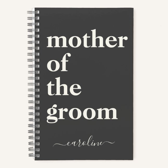 Mutter des Groom Minimalistische Moderne Custom Bl Notizbuch (Vorderseite)