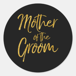 Mutter des Groom Shirt Niedliche Gold Bridal Mama  Runder Aufkleber
