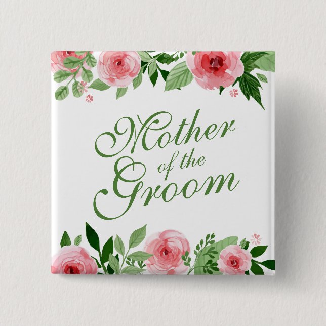Mutter des Groom Wedding Button Button (Vorderseite)