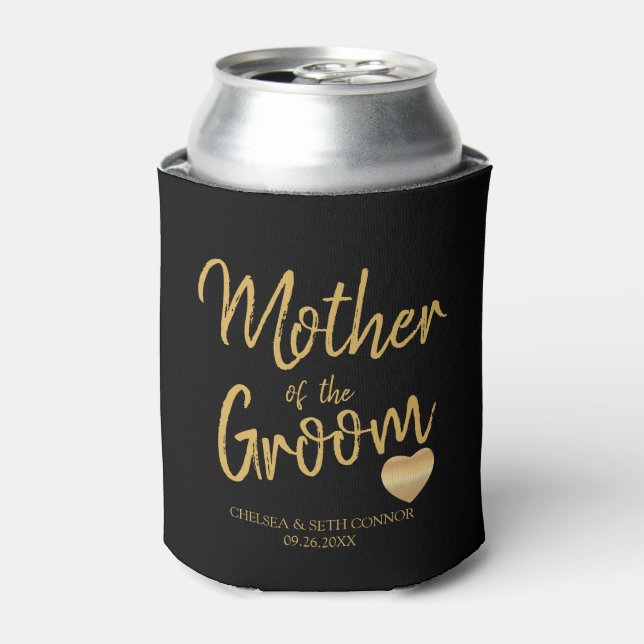 Mutter des Grooms in Gold-Script Dosenkühler (Kanne Vorderseite)