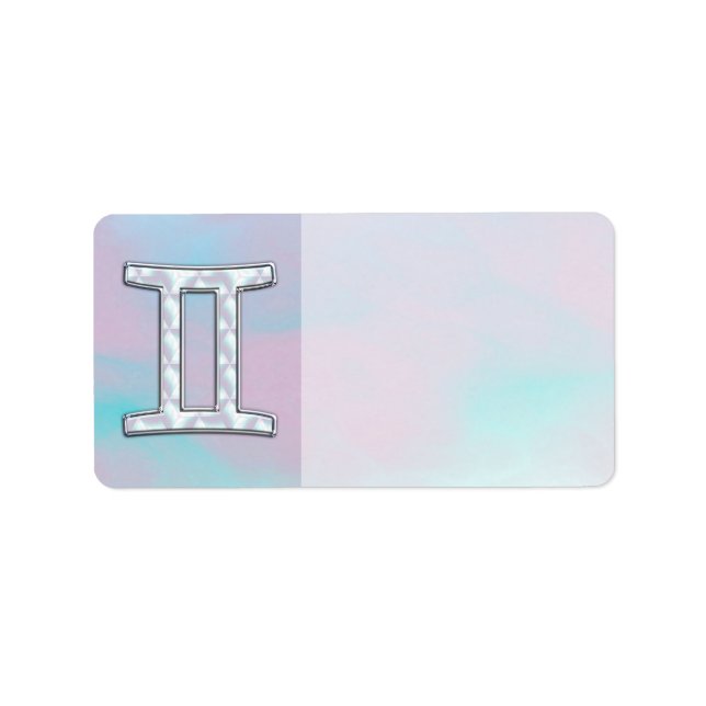 Mutter des Perlstils Gemini Zodiac Zeichen Adressaufkleber (Vorne)