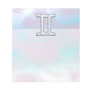 Mutter des Perlstils Gemini Zodiac Zeichen Notizblock