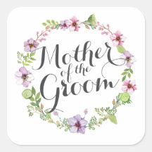 Mutter des Siegels "Groom Elegant Wreath Sticker"