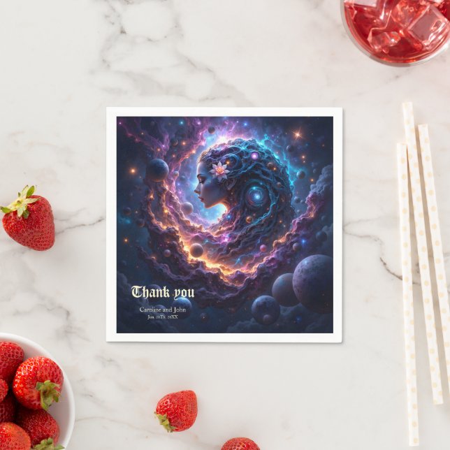 Mutter des Universums – Sie, die die Sterne träumt Serviette (Beispiel)