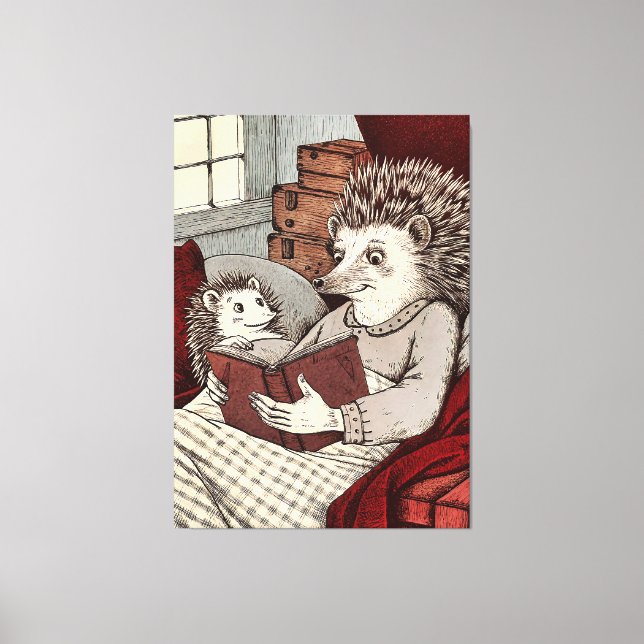 Mutter, die ein Buch liest Leinwanddruck (Vorderseite)