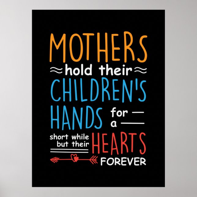 Mütter, die Geschenke halten, halten ihre Kinder i Poster (Vorne)