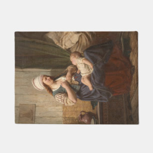 Mutter, die ihr Kind hält (von Rudolf Jordan) Fußmatte