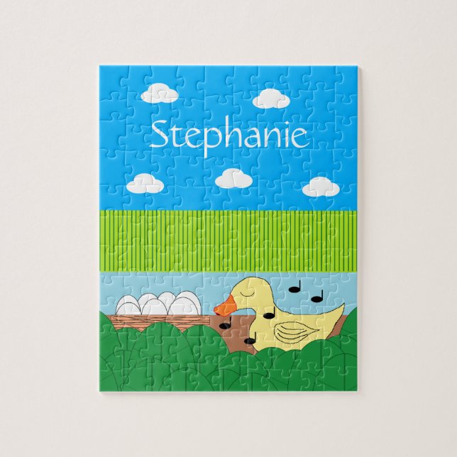 Mutter Duck in der Nähe des Wassers singen: (Vertikal)