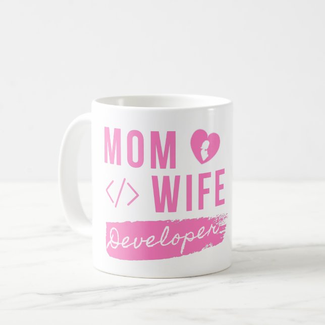 MUTTER EHEFRAU ENTWICKLER - ENTWICKLER MUTTER KAFFEETASSE (Vorderseite Links)