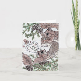 Mutter Eichhörnchen mit Babys Karte