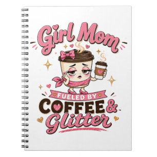 Mutter einer Tochter, angetrieben von Kaffee und G Notizblock
