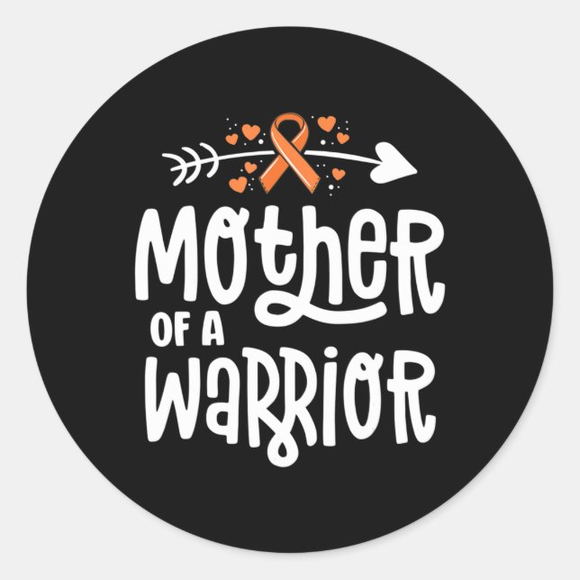 Mutter einer Warrior-Mama Leukämie Krebs Awa Runder Aufkleber (Vorderseite)
