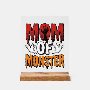Mutter eines Monsters Vintage Halloween-Shirt-Desi Acrylschild