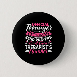 Mutter eines Teenagers lustige christliche Mutter Button