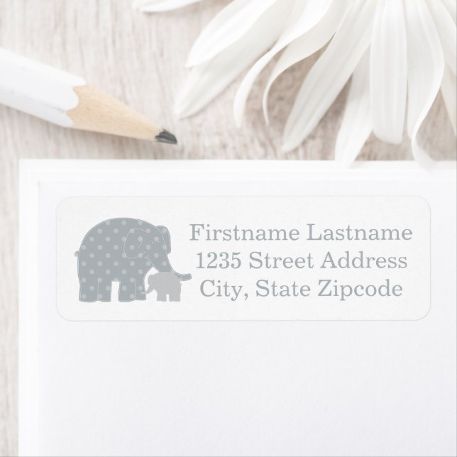 Mutter Elephant Grey Dots Baby Dusche (Insitu)