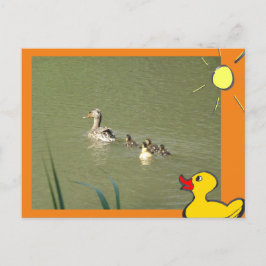 Mutter Ente mit Young & Cartoon DIY Postcard Postkarte